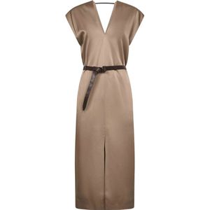 Brunello Cucinelli, Dames, Jurken, Bruin, Maat: M Viscose,