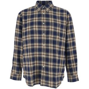 Dunst, Heren, Overhemden, Blauw, Maat: M Flanel,