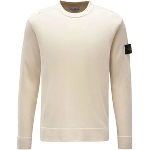 Stone Island, Heren, Truien, Beige, Maat: XL Wol,