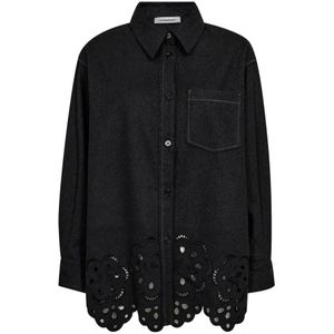 Co'Couture, Dames, Blouses & Shirts, Zwart, Maat: M Wol,