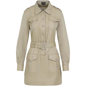 Tom Ford - Jurk met Zakken - Groen - Katoen en Zijde