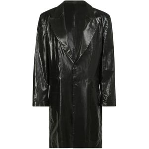 MM6 Maison Margiela, Dames, Jassen, Zwart, Maat: XS Leer,