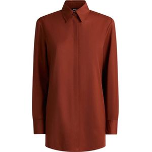 Kiton, Dames, Blouses & Shirts, Bruin, Maat: L Wol,