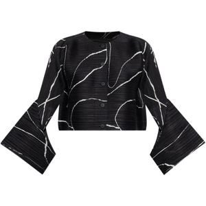 Issey Miyake, Dames, Blouses & Shirts, Zwart, Maat: ONE Size Poliester,