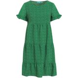 TOOche - Victory - Jurk - Beige/Groen - Korte Mouwen - Bloemenprint