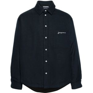 Jacquemus, Heren, Overhemden, Blauw, Maat: XL
