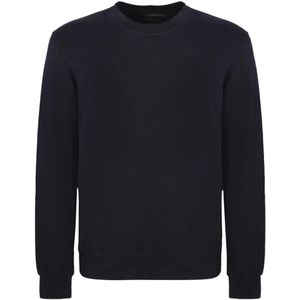 Original Vintage, Heren, Sweatshirts & Hoodies, Blauw, Maat: S Linnen,