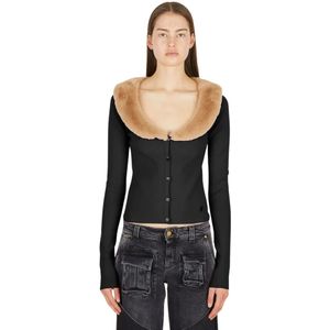 Blumarine, Dames, Truien, Zwart, Maat: L Viscose,