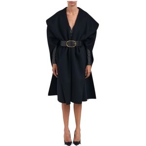 Elisabetta Franchi, Dames, Mantels, Zwart, Maat: XS