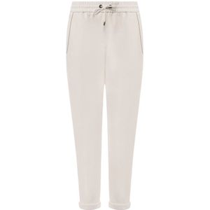 Brunello Cucinelli, Dames, Broeken, Beige, Maat: L