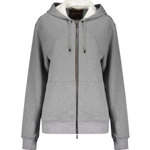 Moorer, Dames, Sweatshirts & Hoodies, Grijs, Maat: 2XL Katoen,