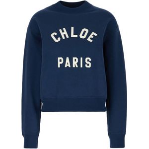 Chloé - Felpe - Sweatshirt - Blauw - Dames - 100% Katoen