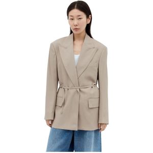 Acne Studios, Dames, Jassen, Beige, Maat: 3XS Katoen,
