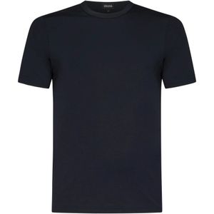 Zegna, Heren, Tops, Blauw, Maat: S Modal,