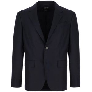 Zegna, Heren, Jassen, Blauw, Maat: XL Zijde,