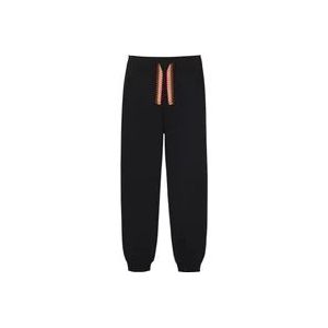 Lanvin Katoenen Fleece Curb Lace Sweatpants , Black , Heren , Maat: L