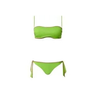 Twinset Groene Lurex Bikini Set , Green , Dames , Maat: M