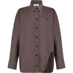 The Attico, Dames, Blouses & Shirts, Bruin, Maat: 2XS Katoen,