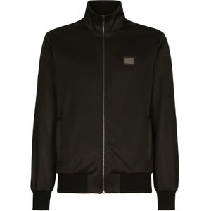 Dolce & Gabbana, Heren, Sweatshirts & Hoodies, Zwart, Maat: L Zijde,