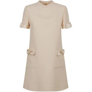 Valentino Garavani, Dames, Jurken, Beige, Maat: S Zijde,