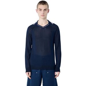 Wales Bonner, Heren, Truien, Blauw, Maat: S Nylon,