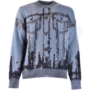 Diesel, Heren, Truien, Grijs, Maat: M Wol,