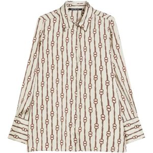Pennyblack, Dames, Blouses & Shirts, Beige, Maat: 3XS Satijn,