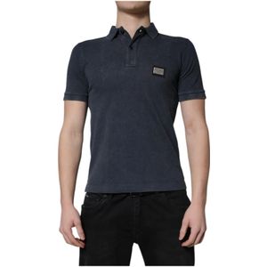 Dolce & Gabbana, Heren, Tops, Blauw, Maat: XS Katoen,