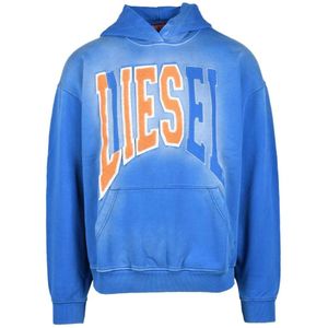 Diesel, Heren, Sweatshirts & Hoodies, Blauw, Maat: M