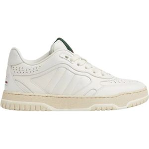 Gucci Witte leren sneakers met webdetail , White , Dames , Maat: 39 1/2 EU