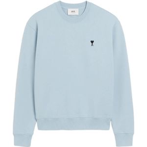 Ami Paris, Heren, Sweatshirts & Hoodies, Blauw, Maat: XL Katoen,