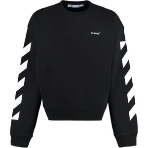 Off White, Heren, Sweatshirts & Hoodies, Zwart, Maat: M Katoen,