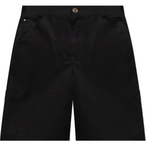 Versace, Heren, Korte broeken, Zwart, Maat: S Gabardine,