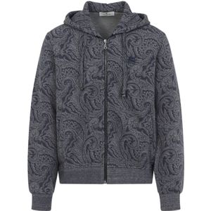 Etro, Heren, Sweatshirts & Hoodies, Blauw, Maat: L Viscose,