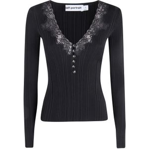 Self Portrait, Dames, Truien, Zwart, Maat: M