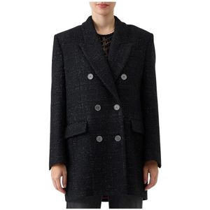 Versace Jeans Couture, Dames, Jassen, Zwart, Maat: S Wol,