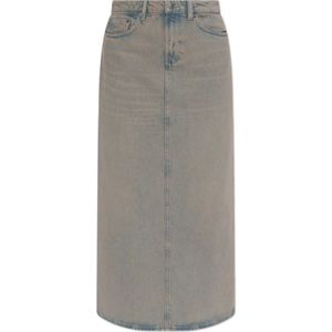 Samsøe Samsøe, Dames, Rokken, Grijs, Maat: XS Katoen,