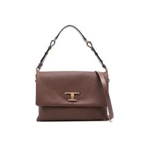 Tod's Bruine T Timeless Tote Tas , Brown , Dames , Maat: ONE Size