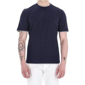 Brunello Cucinelli, Heren, Tops, Blauw, Maat: M Katoen,