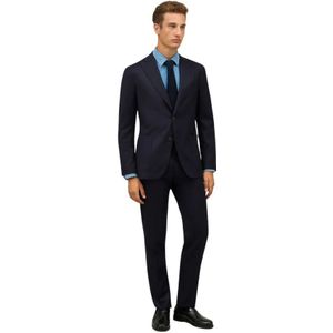 Boglioli, Heren, Pakken, Blauw, Maat: S Zijde,