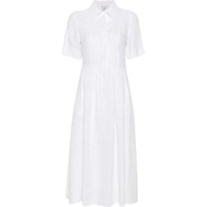 Eleventy, Dames, Jurken, Wit, Maat: XS Linnen,