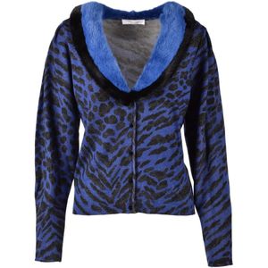 Blumarine, Dames, Truien, Blauw, Maat: M Viscose,