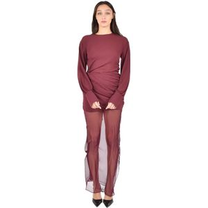 Nensi Dojaka, Dames, Jurken, Rood, Maat: S Chiffon,