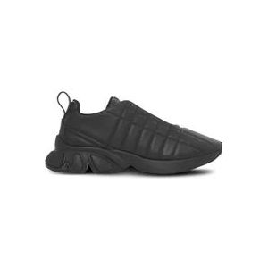 Burberry Gewatteerde Leren Sneakers , Black , Heren , Maat: 45 EU