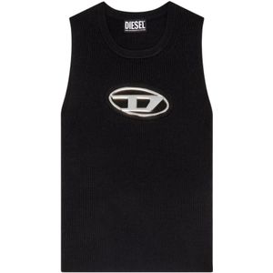 Diesel, Heren, Tops, Zwart, Maat: S Viscose,