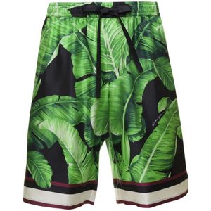 Dolce & Gabbana, Heren, Korte broeken, Groen, Maat: M Zijde,