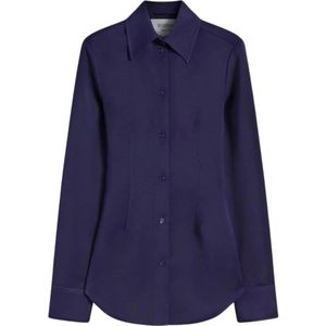 Sportmax, Dames, Blouses & Shirts, Paars, Maat: 2XS Leer,