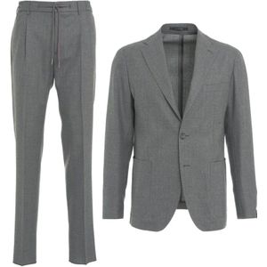 Tagliatore, Heren, Pakken, Grijs, Maat: L Wol,