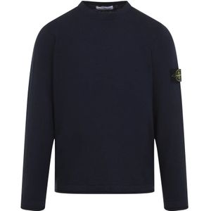 Stone Island, Heren, Truien, Blauw, Maat: M Katoen,