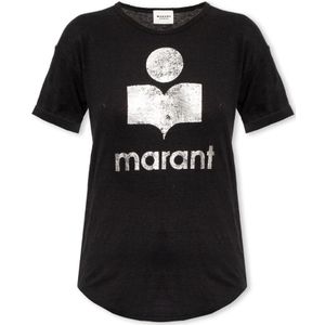 Marant étoile, Dames, Tops, Zwart, Maat: XS Linnen,